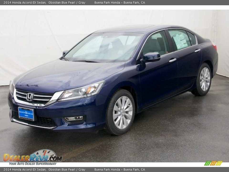 2014 Honda Accord EX Sedan Obsidian Blue Pearl / Gray Photo #3
