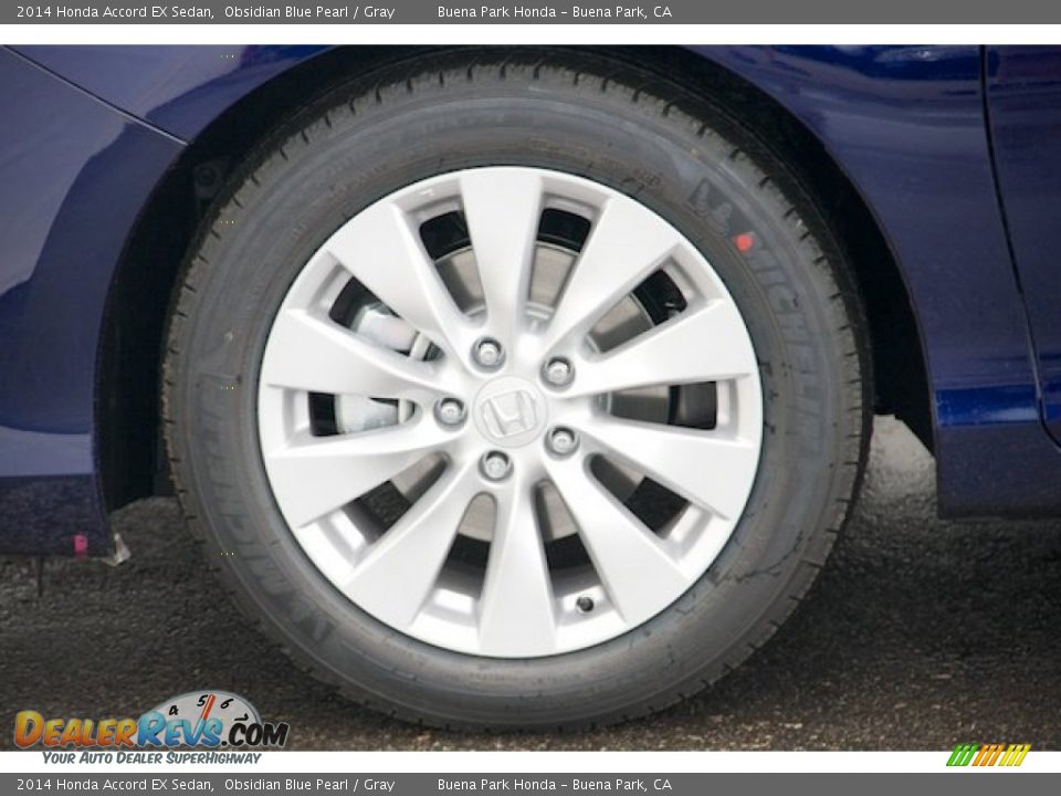 2014 Honda Accord EX Sedan Obsidian Blue Pearl / Gray Photo #7