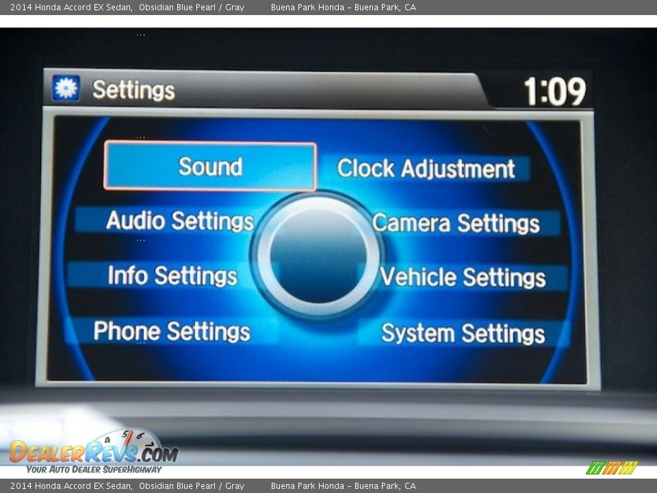 2014 Honda Accord EX Sedan Obsidian Blue Pearl / Gray Photo #17