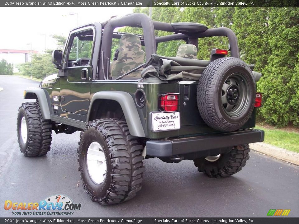 2004 Jeep Wrangler Willys Edition 4x4 Moss Green Pearlcoat / Camouflage Photo #19