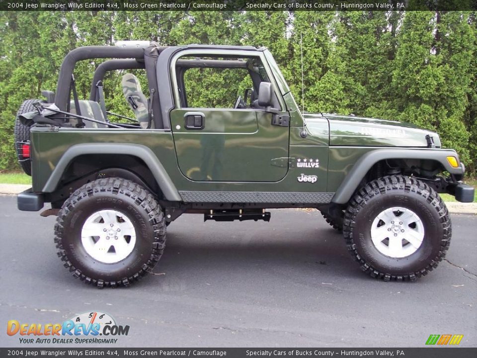 2004 Jeep Wrangler Willys Edition 4x4 Moss Green Pearlcoat / Camouflage Photo #25