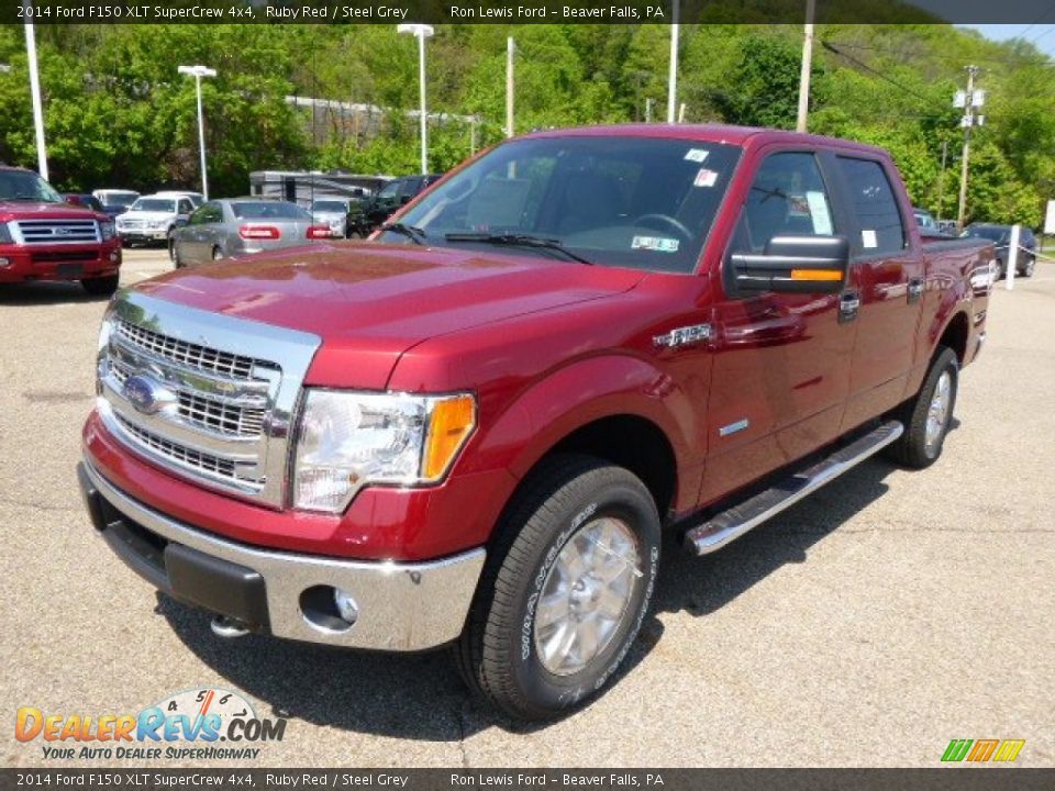2014 Ford F150 XLT SuperCrew 4x4 Ruby Red / Steel Grey Photo #4