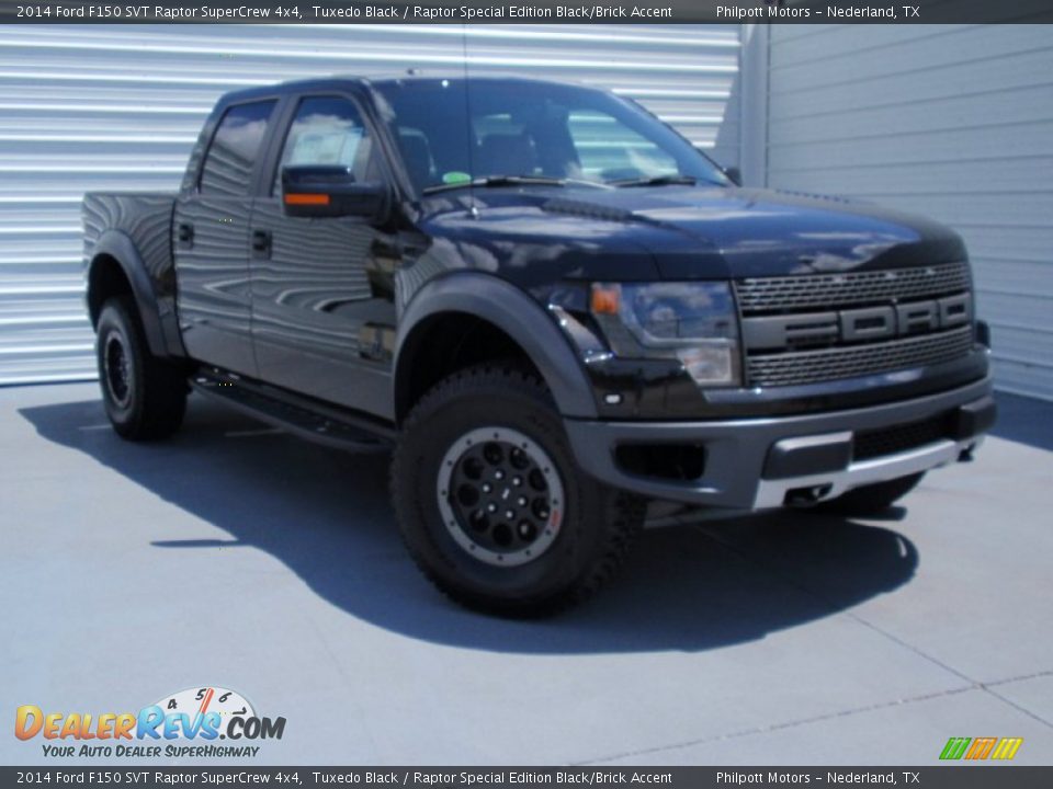 2014 Ford F150 SVT Raptor SuperCrew 4x4 Tuxedo Black / Raptor Special Edition Black/Brick Accent Photo #1