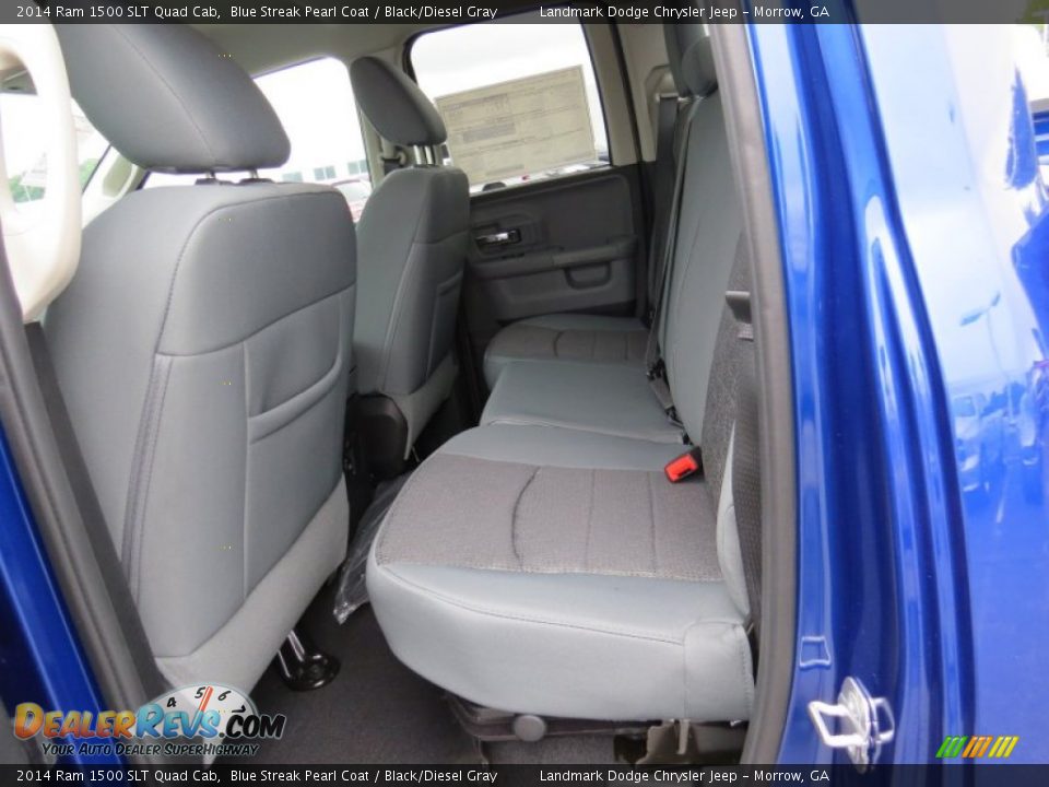 2014 Ram 1500 SLT Quad Cab Blue Streak Pearl Coat / Black/Diesel Gray Photo #8