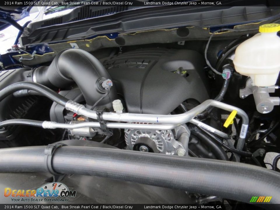 2014 Ram 1500 SLT Quad Cab Blue Streak Pearl Coat / Black/Diesel Gray Photo #10