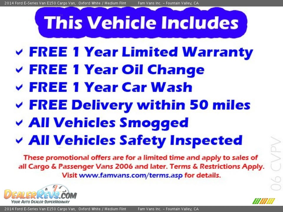 Dealer Info of 2014 Ford E-Series Van E150 Cargo Van Photo #2