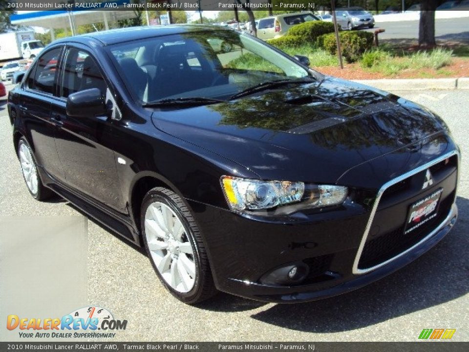 2010 Mitsubishi Lancer RALLIART AWD Tarmac Black Pearl / Black Photo #6
