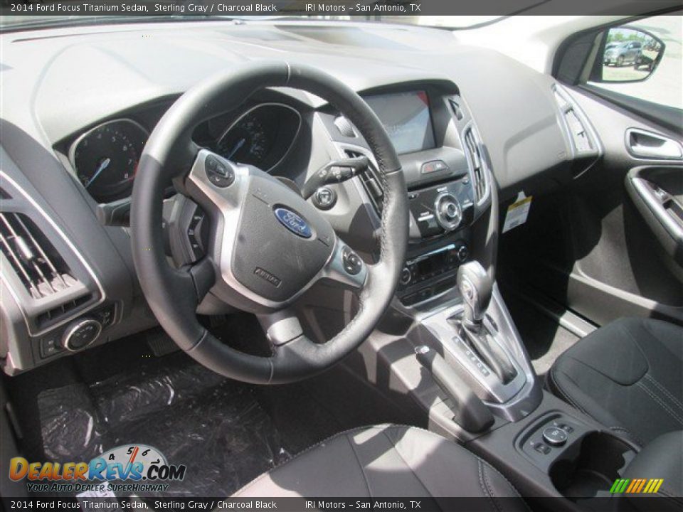 2014 Ford Focus Titanium Sedan Sterling Gray / Charcoal Black Photo #9