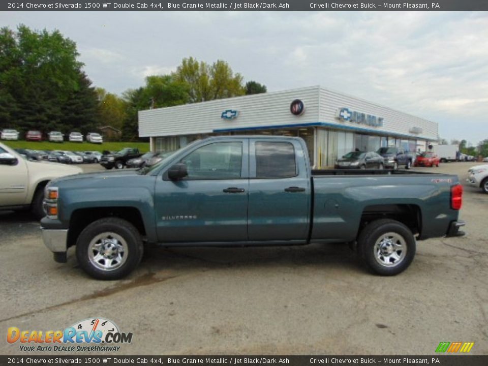 2014 Chevrolet Silverado 1500 WT Double Cab 4x4 Blue Granite Metallic / Jet Black/Dark Ash Photo #2