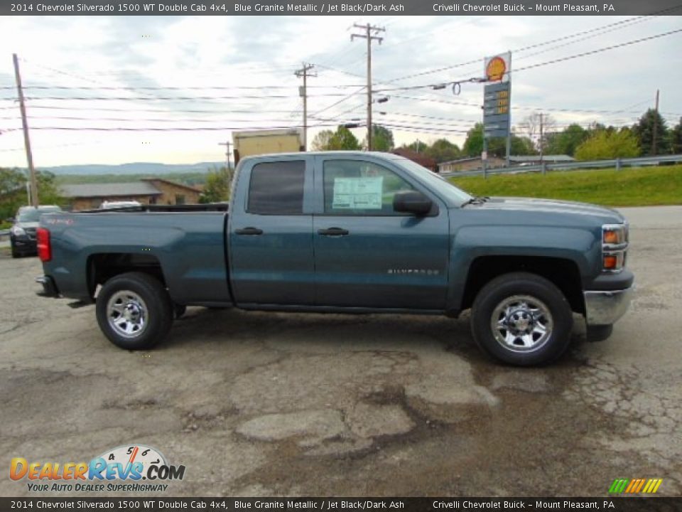 2014 Chevrolet Silverado 1500 WT Double Cab 4x4 Blue Granite Metallic / Jet Black/Dark Ash Photo #6