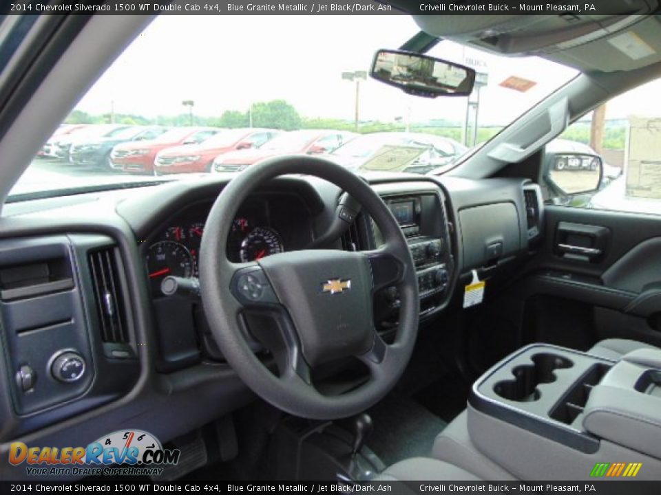 2014 Chevrolet Silverado 1500 WT Double Cab 4x4 Blue Granite Metallic / Jet Black/Dark Ash Photo #9