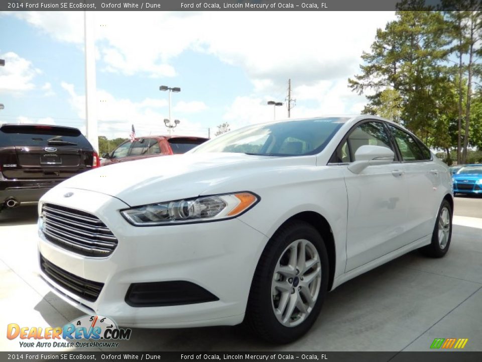 2014 Ford Fusion SE EcoBoost Oxford White / Dune Photo #1