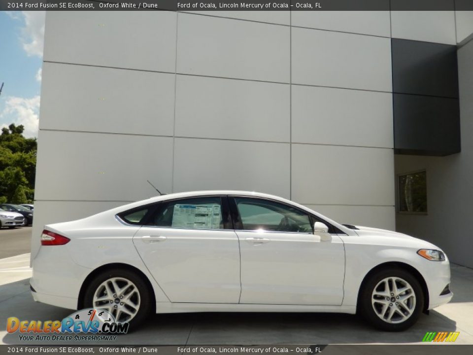 2014 Ford Fusion SE EcoBoost Oxford White / Dune Photo #3
