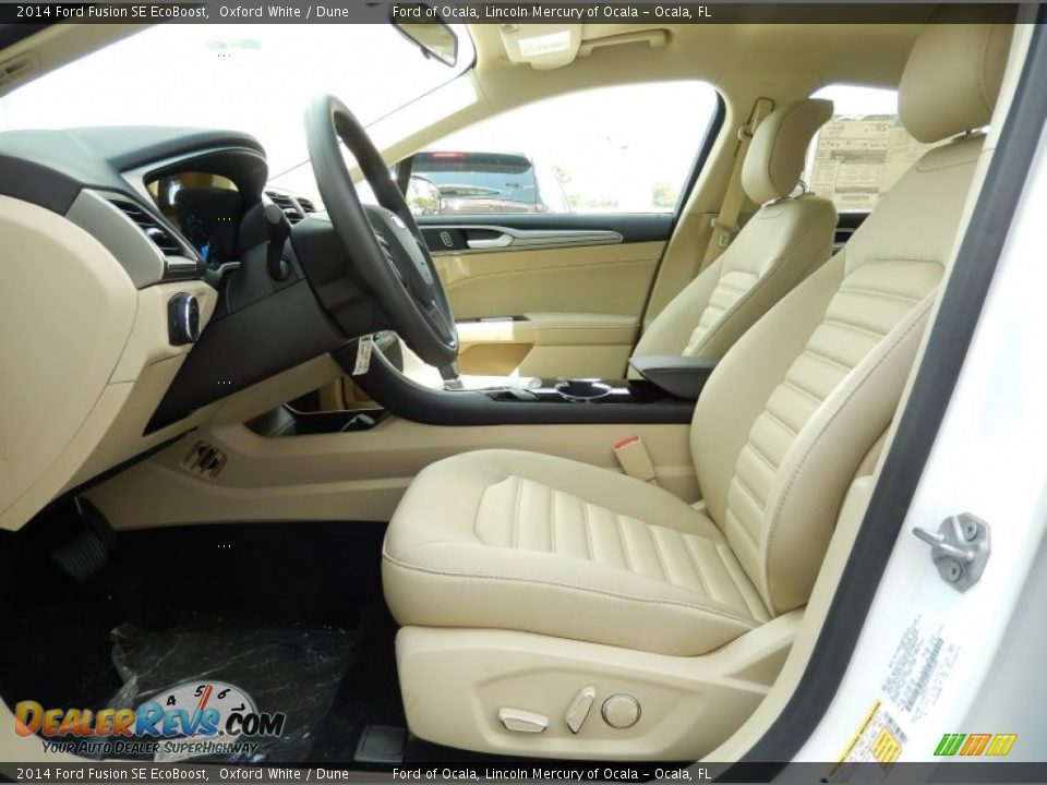 2014 Ford Fusion SE EcoBoost Oxford White / Dune Photo #6
