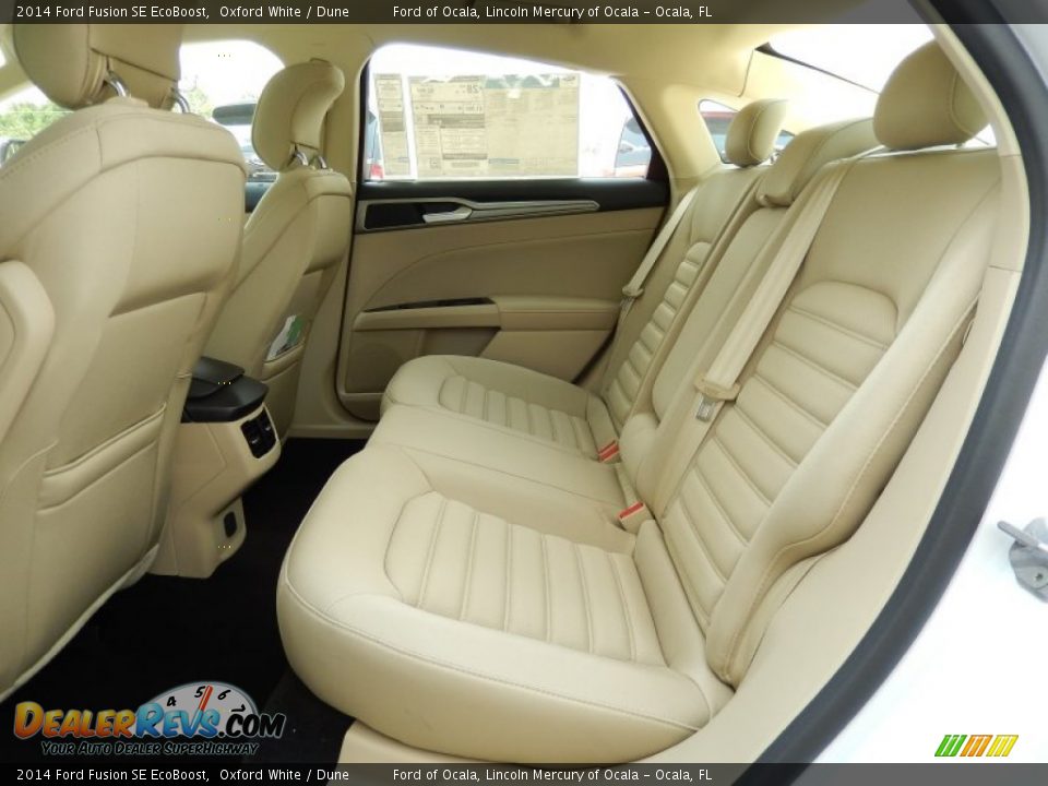 2014 Ford Fusion SE EcoBoost Oxford White / Dune Photo #7
