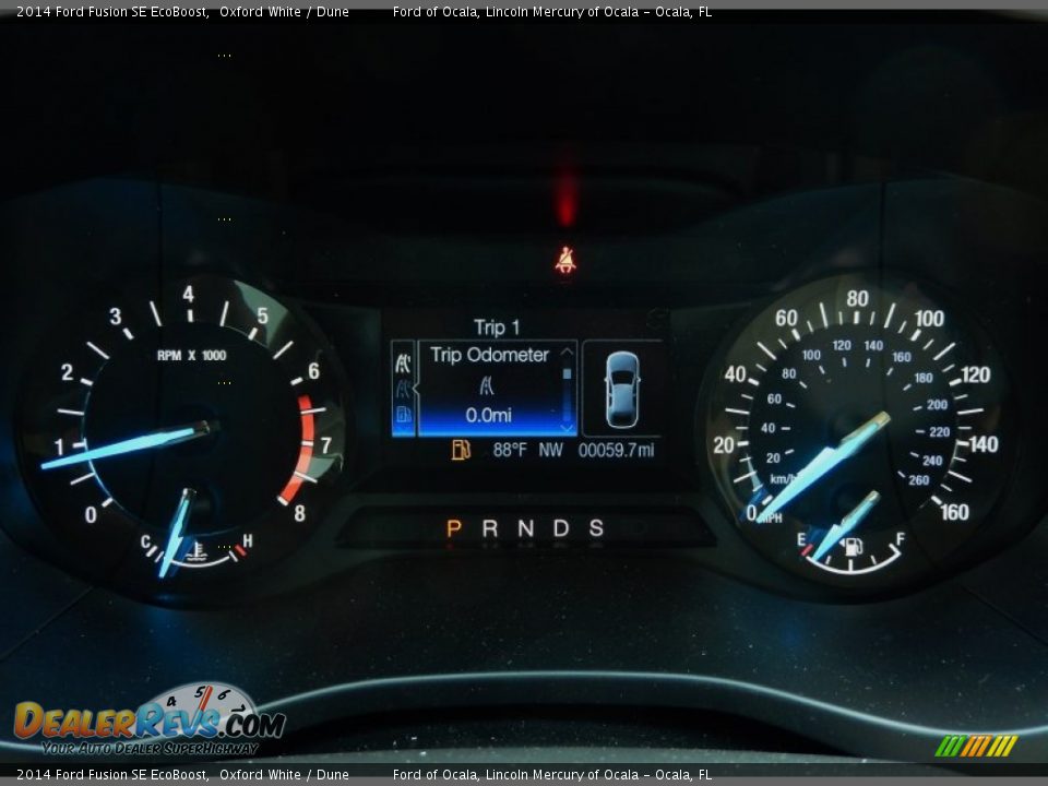 2014 Ford Fusion SE EcoBoost Oxford White / Dune Photo #9