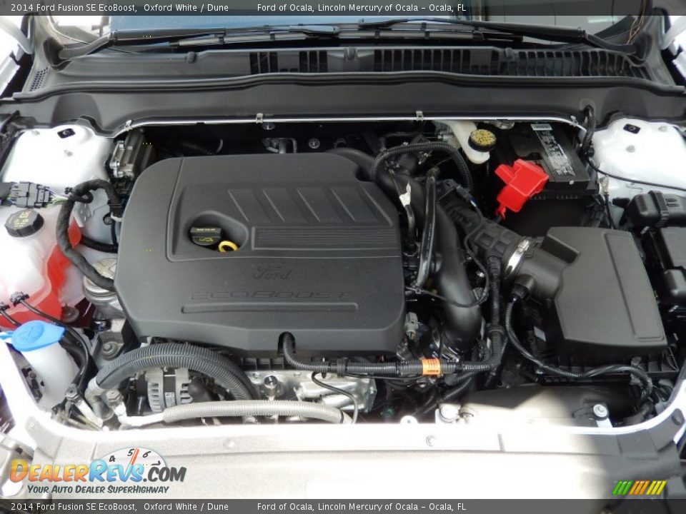 2014 Ford Fusion SE EcoBoost Oxford White / Dune Photo #11