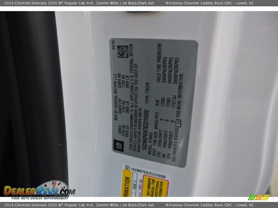 2014 Chevrolet Silverado 1500 WT Regular Cab 4x4 Summit White / Jet Black/Dark Ash Photo #7