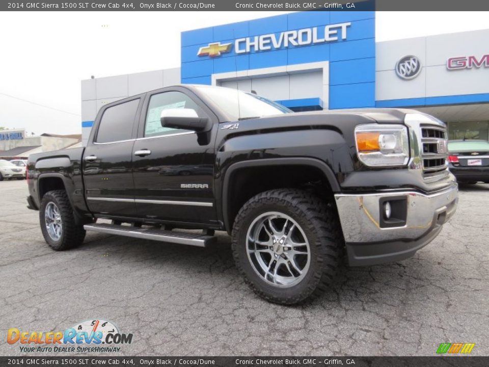 2014 GMC Sierra 1500 SLT Crew Cab 4x4 Onyx Black / Cocoa/Dune Photo #1