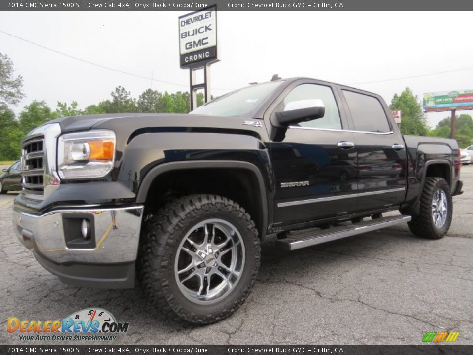 2014 GMC Sierra 1500 SLT Crew Cab 4x4 Onyx Black / Cocoa/Dune Photo #3
