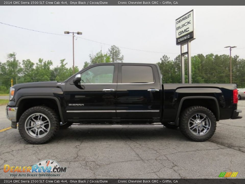 2014 GMC Sierra 1500 SLT Crew Cab 4x4 Onyx Black / Cocoa/Dune Photo #4