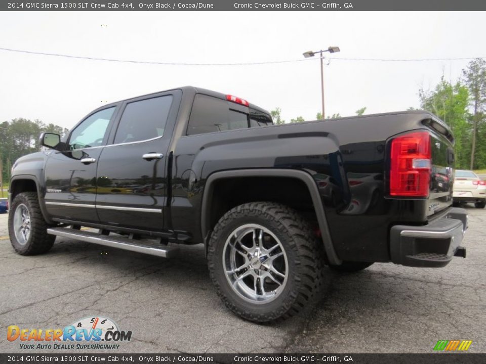 2014 GMC Sierra 1500 SLT Crew Cab 4x4 Onyx Black / Cocoa/Dune Photo #5