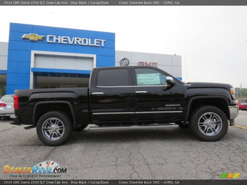 2014 GMC Sierra 1500 SLT Crew Cab 4x4 Onyx Black / Cocoa/Dune Photo #8