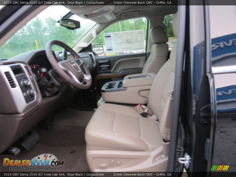 2014 GMC Sierra 1500 SLT Crew Cab 4x4 Onyx Black / Cocoa/Dune Photo #11