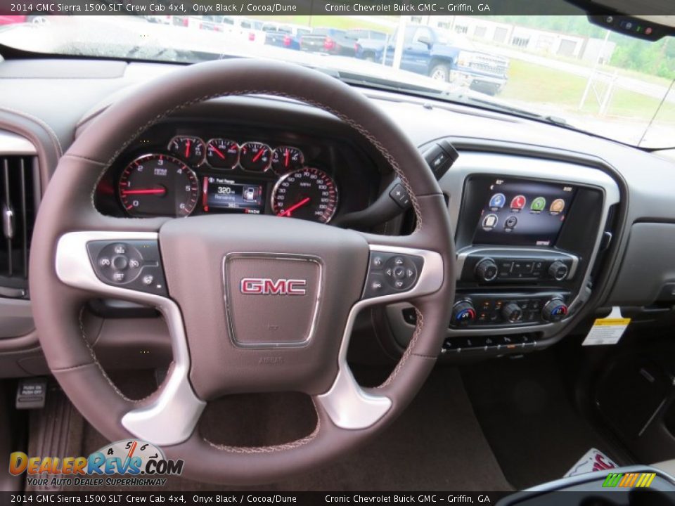 2014 GMC Sierra 1500 SLT Crew Cab 4x4 Onyx Black / Cocoa/Dune Photo #12