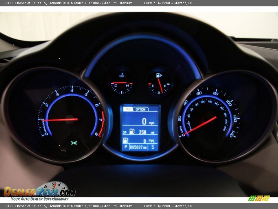2013 Chevrolet Cruze LS Atlantis Blue Metallic / Jet Black/Medium Titanium Photo #7