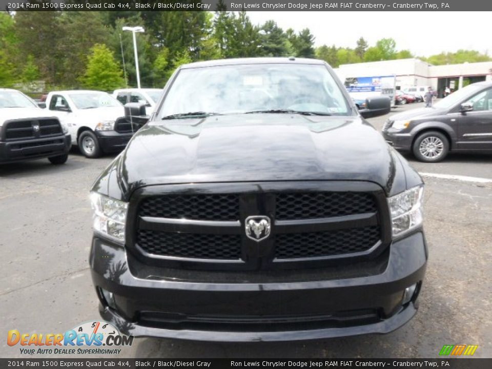 2014 Ram 1500 Express Quad Cab 4x4 Black / Black/Diesel Gray Photo #3