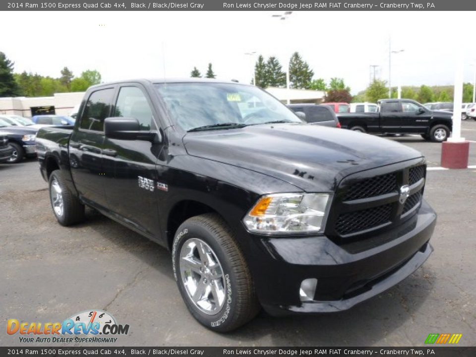 2014 Ram 1500 Express Quad Cab 4x4 Black / Black/Diesel Gray Photo #4