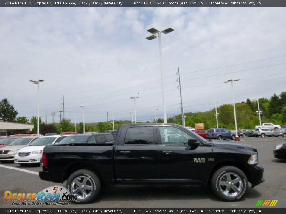 2014 Ram 1500 Express Quad Cab 4x4 Black / Black/Diesel Gray Photo #5
