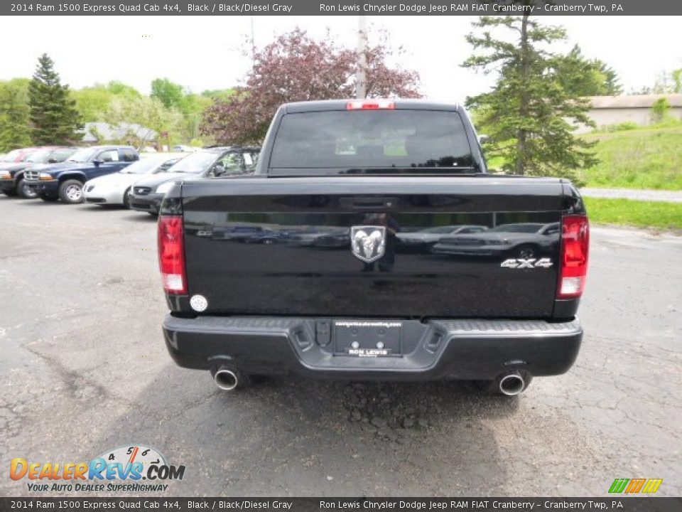 2014 Ram 1500 Express Quad Cab 4x4 Black / Black/Diesel Gray Photo #7
