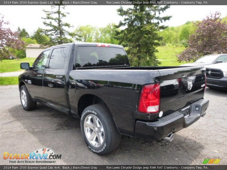 2014 Ram 1500 Express Quad Cab 4x4 Black / Black/Diesel Gray Photo #8