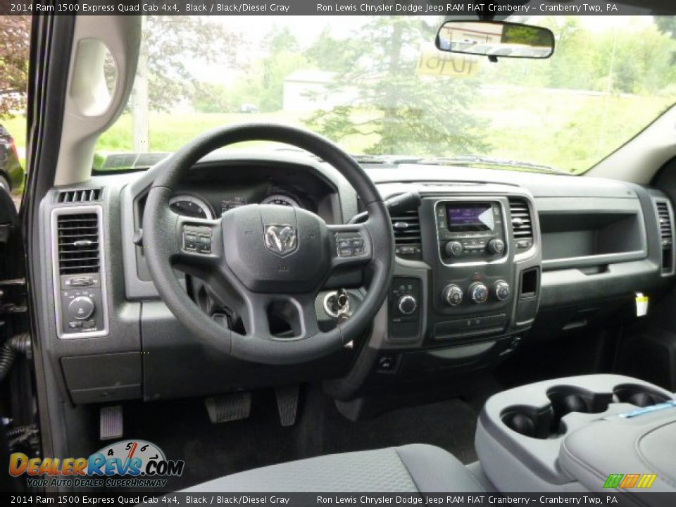 2014 Ram 1500 Express Quad Cab 4x4 Black / Black/Diesel Gray Photo #14