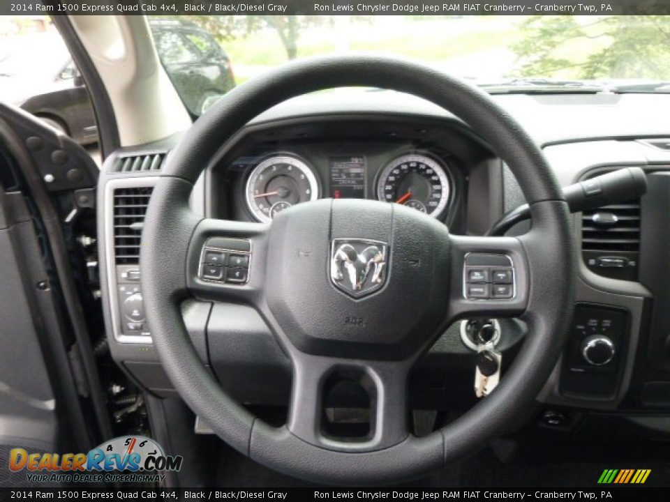 2014 Ram 1500 Express Quad Cab 4x4 Black / Black/Diesel Gray Photo #19