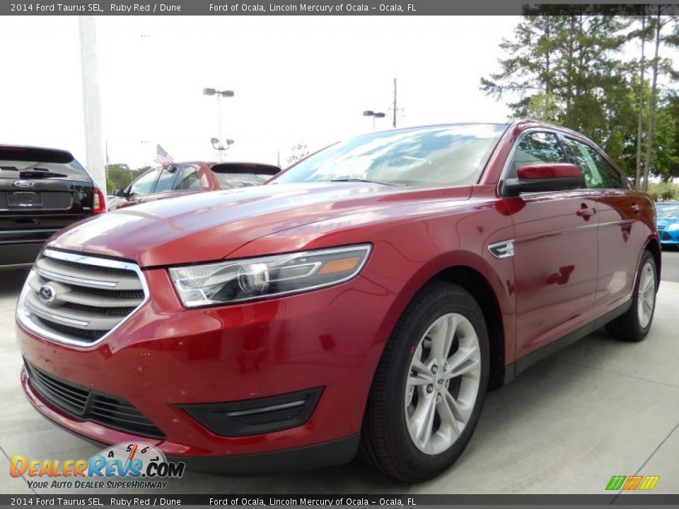 2014 Ford Taurus SEL Ruby Red / Dune Photo #1