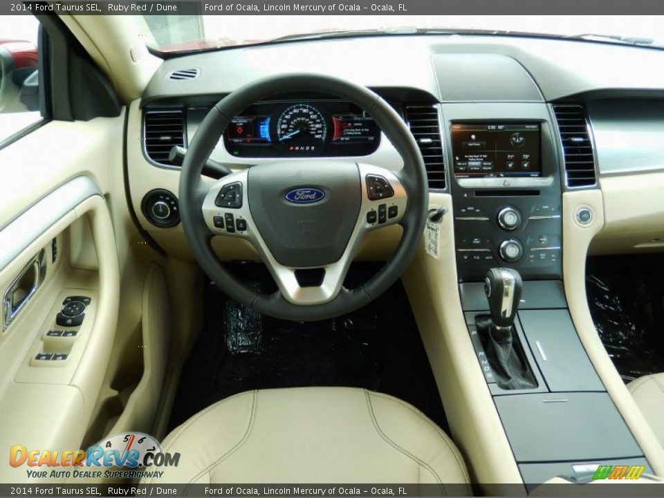 2014 Ford Taurus SEL Ruby Red / Dune Photo #8