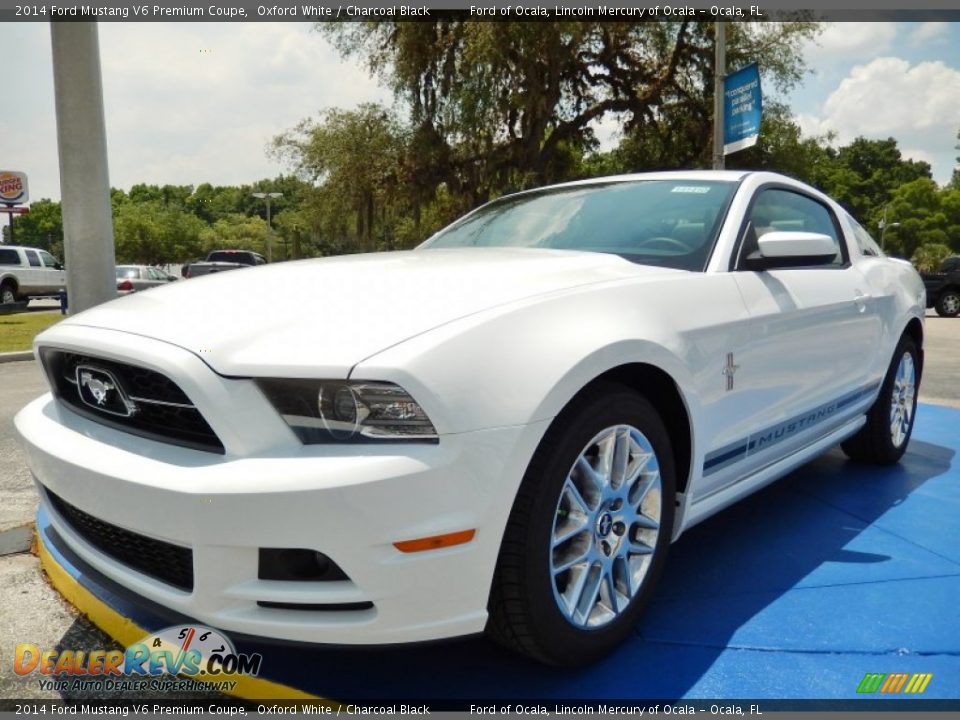 2014 Ford Mustang V6 Premium Coupe Oxford White / Charcoal Black Photo #1