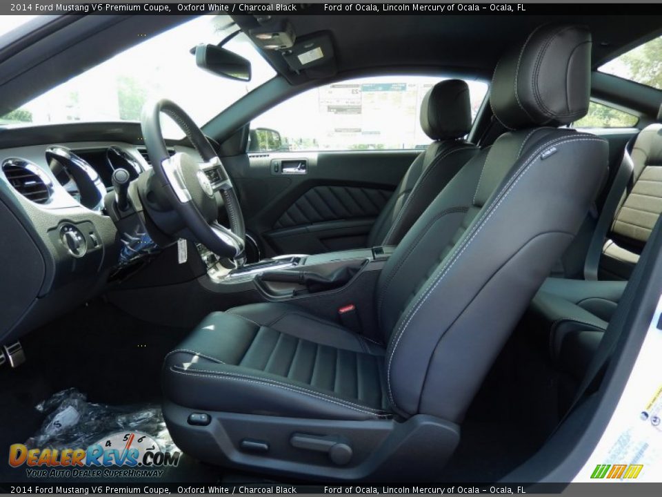 2014 Ford Mustang V6 Premium Coupe Oxford White / Charcoal Black Photo #6