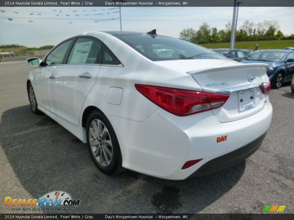 2014 Hyundai Sonata Limited Pearl White / Gray Photo #5