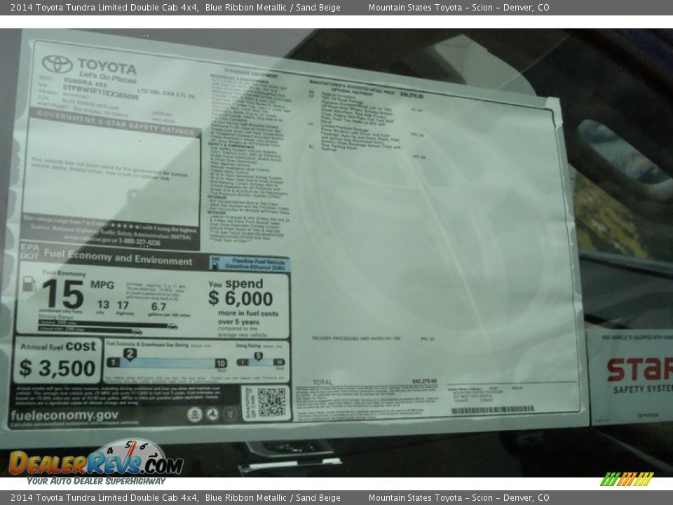 2014 Toyota Tundra Limited Double Cab 4x4 Blue Ribbon Metallic / Sand Beige Photo #12