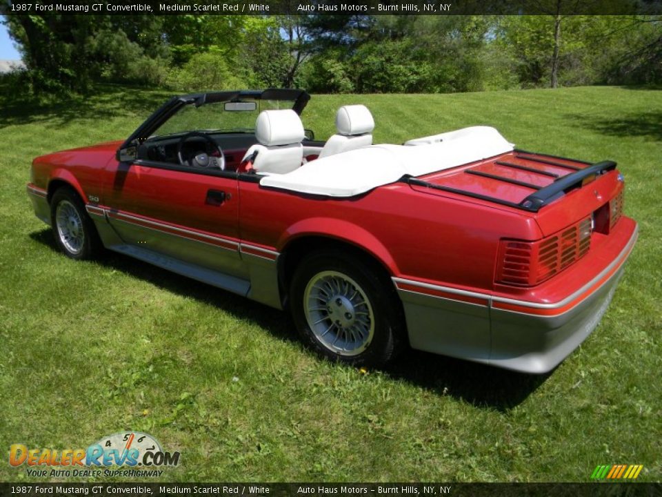 1987 Ford Mustang GT Convertible Medium Scarlet Red / White Photo #3