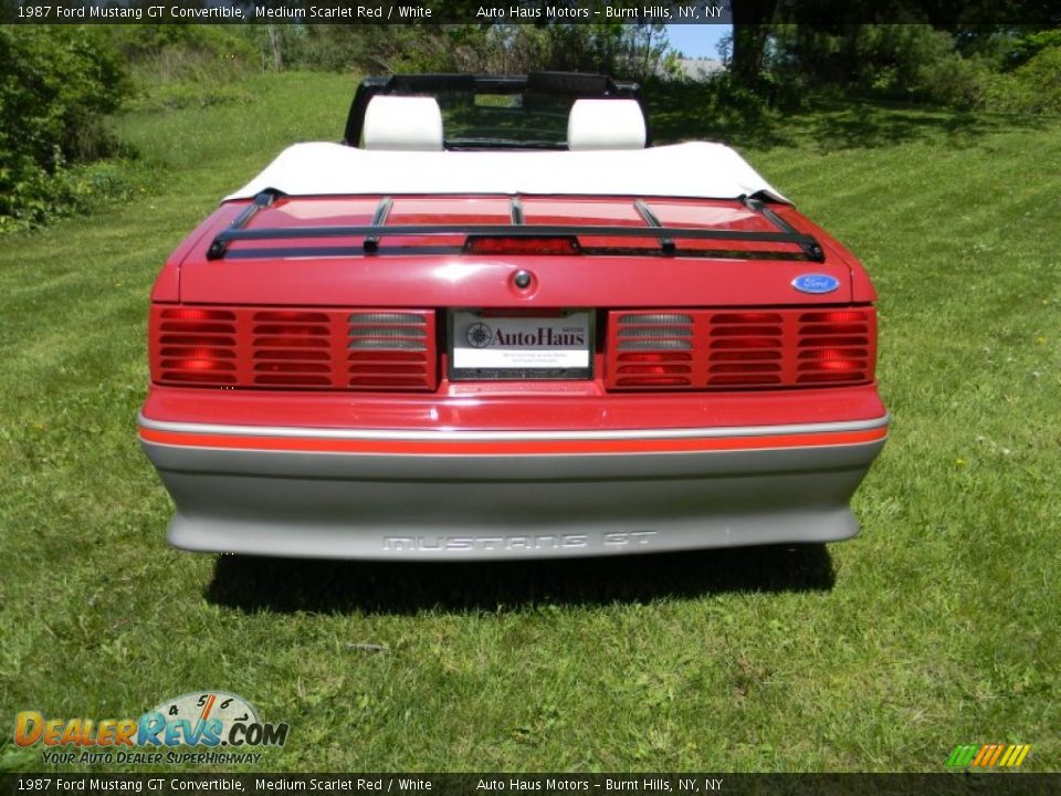 1987 Ford Mustang GT Convertible Medium Scarlet Red / White Photo #4