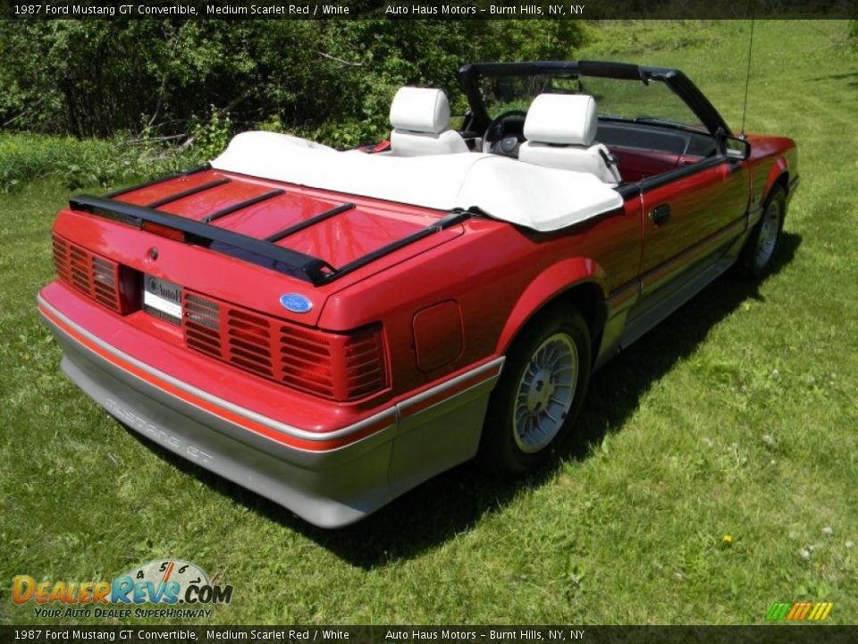 1987 Ford Mustang GT Convertible Medium Scarlet Red / White Photo #5