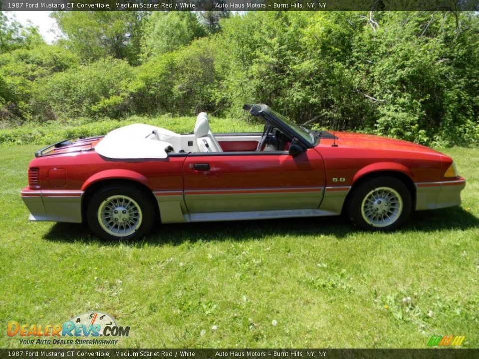 1987 Ford Mustang GT Convertible Medium Scarlet Red / White Photo #6