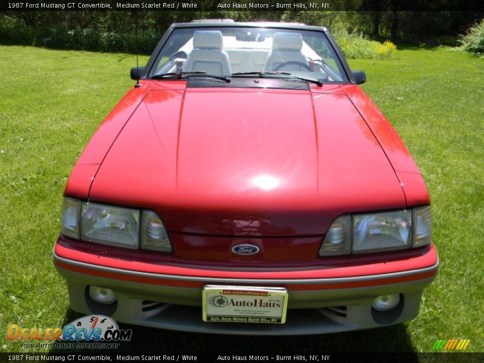 1987 Ford Mustang GT Convertible Medium Scarlet Red / White Photo #8