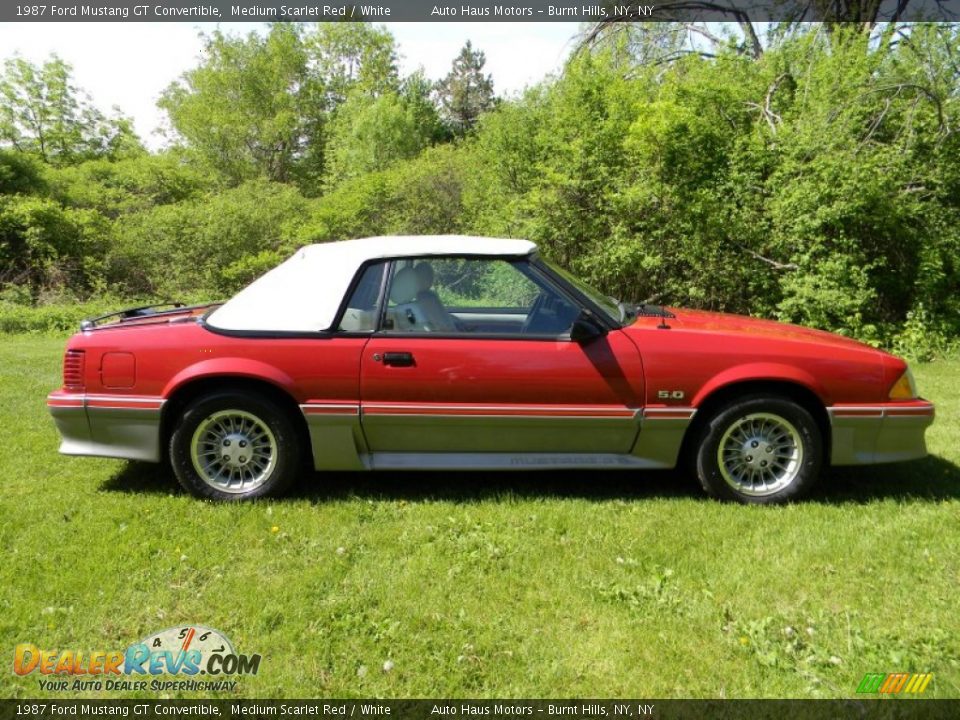 1987 Ford Mustang GT Convertible Medium Scarlet Red / White Photo #14
