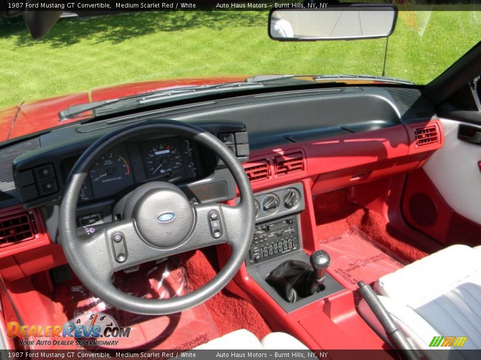 1987 Ford Mustang GT Convertible Medium Scarlet Red / White Photo #18